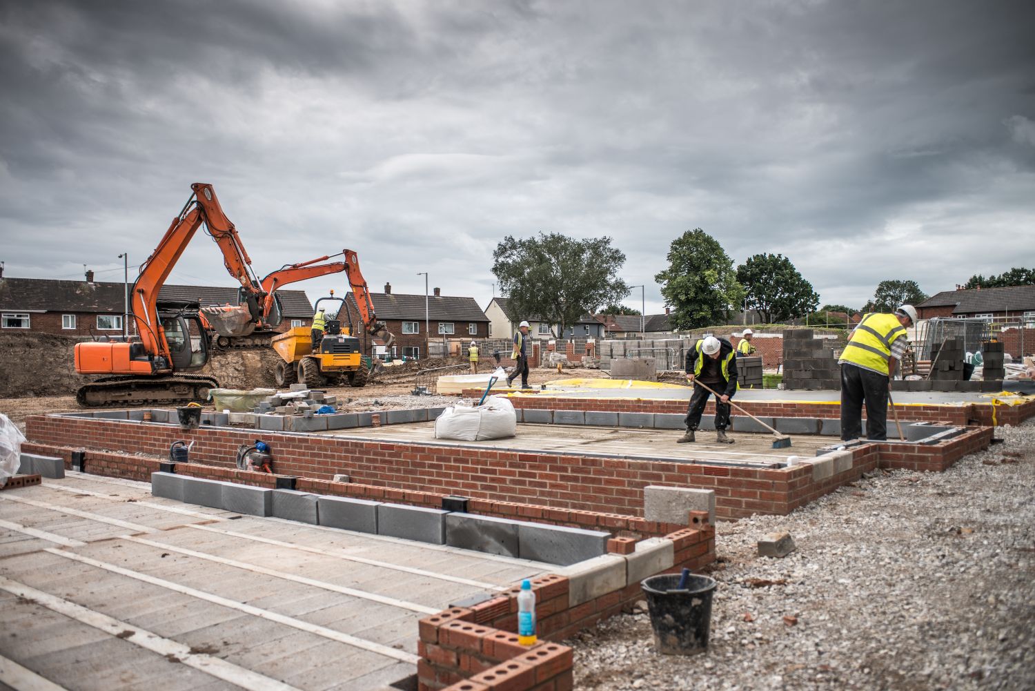 Building works on a house